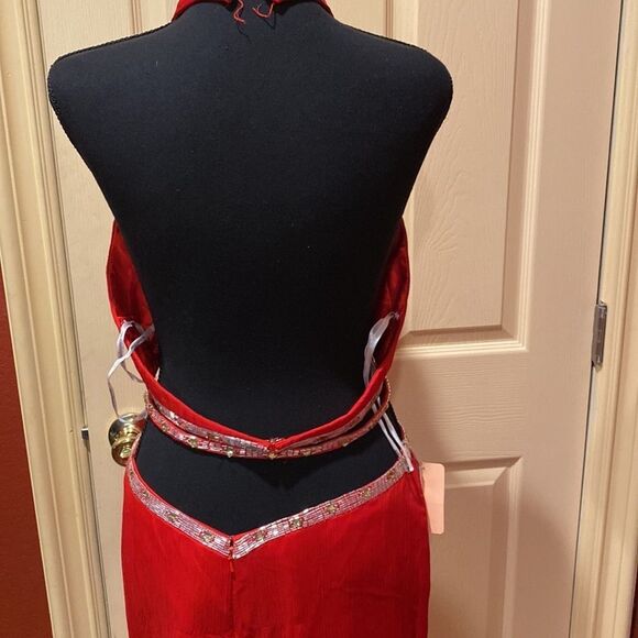 Alyce Paris Red Halter Dress Size 8 - Picture 3 of 8